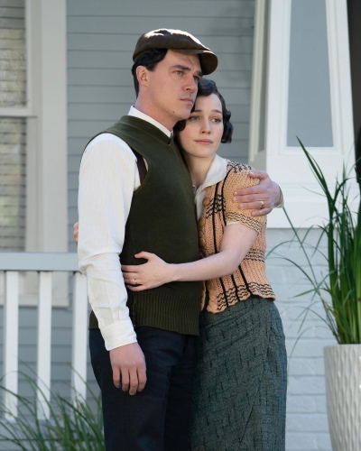 "Now introducing — #FinnWittrock and #VictoriaPedretti as ORIGIN's August Landmesser and Irma Eckler. #ORIGINMovie opens in theaters January 19. Get tickets at originfilm.com via the link in bio."
